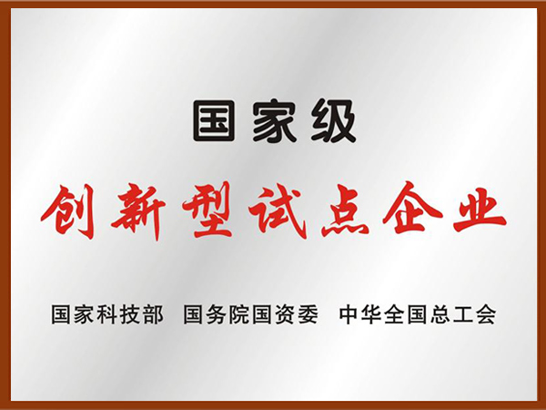 國家級創(chuàng)新試點企業(yè)